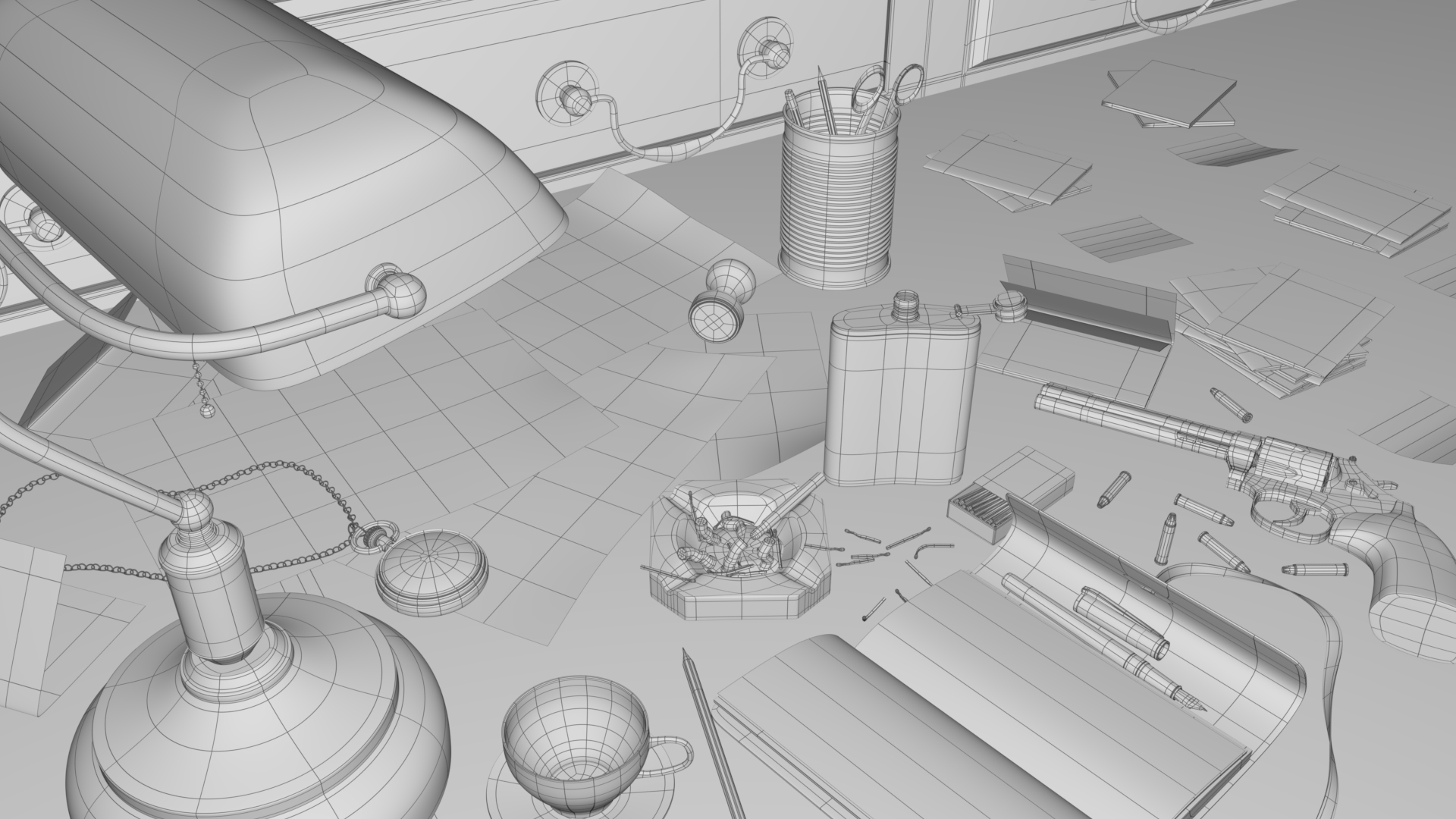 Le bureau — wireframe